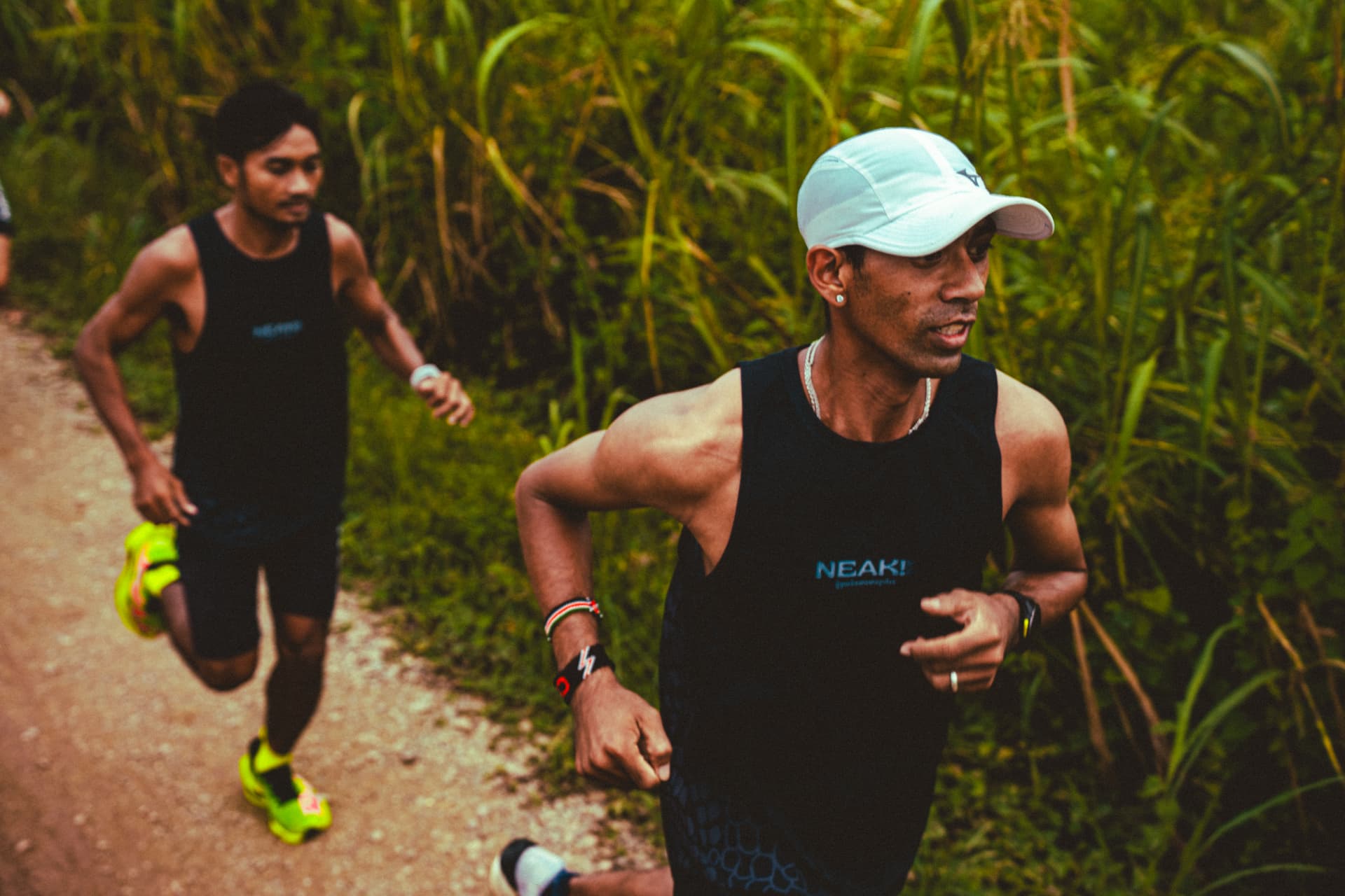 Running through the trail in Black Dragon kit