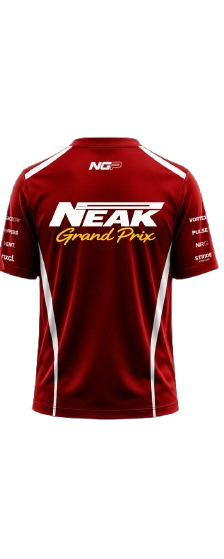 Back of the limited edition NEAK Grand Prix event tee